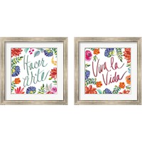 Framed 'Fridas Flower Fancy 2 Piece Framed Art Print Set' border=