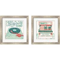 Framed Retro Polaroid & Record Player 2 Piece Framed Art Print Set