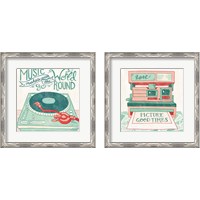 Framed 'Retro Polaroid & Record Player 2 Piece Framed Art Print Set' border=