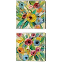 Framed Vivid Coral Floral 2 Piece Canvas Print Set