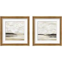 Framed 'Cloudy Coast 2 Piece Framed Art Print Set' border=