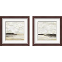 Framed 'Cloudy Coast 2 Piece Framed Art Print Set' border=