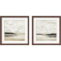 Framed 'Cloudy Coast 2 Piece Framed Art Print Set' border=