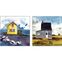 Framed 'Cabin Scape 2 Piece Art Print Set' border=