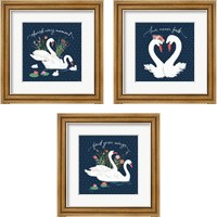 Framed 'Swan Lake 3 Piece Framed Art Print Set' border=