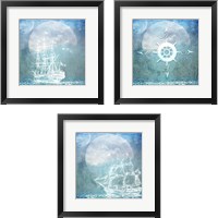 Framed 'Sail Away 3 Piece Framed Art Print Set' border=