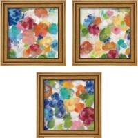 Framed 'Hydrangea Bouquet 3 Piece Framed Art Print Set' border=