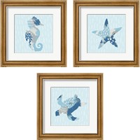 Framed 'Coastal Cool 3 Piece Framed Art Print Set' border=