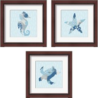 Framed 'Coastal Cool 3 Piece Framed Art Print Set' border=