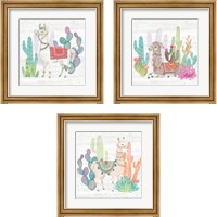 Framed 'Lovely Llamas 3 Piece Framed Art Print Set' border=