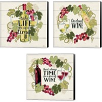Framed Wine and Friends 3 Piece Canvas Print Set