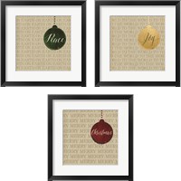 Framed Christmas Ornaments 3 Piece Framed Art Print Set