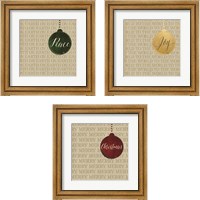 Framed 'Christmas Ornaments 3 Piece Framed Art Print Set' border=