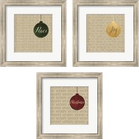 Framed 'Christmas Ornaments 3 Piece Framed Art Print Set' border=