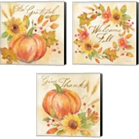 Framed 'Welcome Fall  3 Piece Canvas Print Set' border=