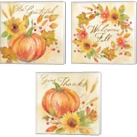 Framed 'Welcome Fall  3 Piece Canvas Print Set' border=