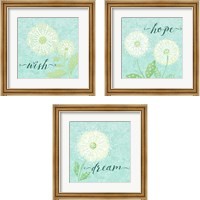 Framed 'Dandelion Wishes 3 Piece Framed Art Print Set' border=