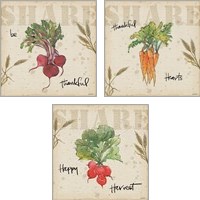 Framed 'Farmers Feast Harvest 3 Piece Art Print Set' border=