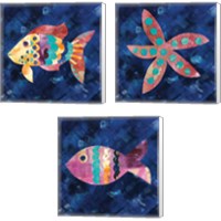 Framed 'Boho Reef  3 Piece Canvas Print Set' border=