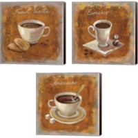 Framed 'Coffee Time on Wood 3 Piece Canvas Print Set' border=