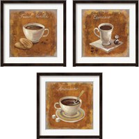 Framed 'Coffee Time on Wood 3 Piece Framed Art Print Set' border=