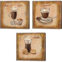 Framed 'Coffee Time on Wood 3 Piece Canvas Print Set' border=