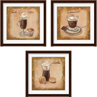 Framed 'Coffee Time on Wood 3 Piece Framed Art Print Set' border=