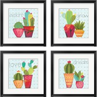 Framed 'Southwest Cactus 4 Piece Framed Art Print Set' border=