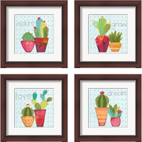 Framed 'Southwest Cactus 4 Piece Framed Art Print Set' border=