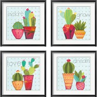 Framed 'Southwest Cactus 4 Piece Framed Art Print Set' border=