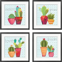 Framed Southwest Cactus 4 Piece Framed Art Print Set