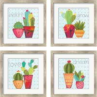 Framed Southwest Cactus 4 Piece Framed Art Print Set
