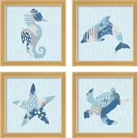 Framed 'Coastal Cool 4 Piece Framed Art Print Set' border=