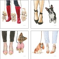 Framed 'Furry Fashion Friends 4 Piece Art Print Set' border=