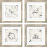 Framed 'Wild and Beautiful 4 Piece Framed Art Print Set' border=