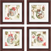 Framed 'Woodland Holiday 4 Piece Framed Art Print Set' border=