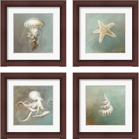 Framed 'Treasures from the Sea 4 Piece Framed Art Print Set' border=