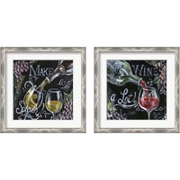 Framed Chalkboard Wine 2 Piece Framed Art Print Set
