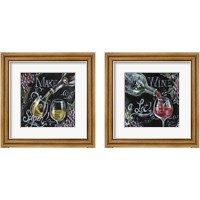 Framed Chalkboard Wine 2 Piece Framed Art Print Set