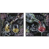 Framed Chalkboard Wine 2 Piece Art Print Set