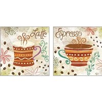 Framed 'Colorful Coffee 2 Piece Art Print Set' border=