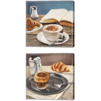 Framed 'Morning Coffee 2 Piece Canvas Print Set' border=