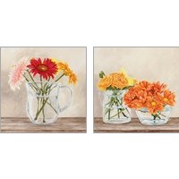 Framed 'Fleurs et Vases Jaune 2 Piece Art Print Set' border=