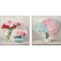 Framed Fleurs et Vases Blanc 2 Piece Art Print Set