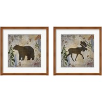 Framed 'Bear & Moose Lodge 2 Piece Framed Art Print Set' border=