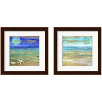Framed 'Turquoise Moon 2 Piece Framed Art Print Set' border=