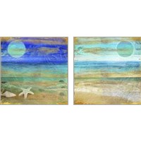 Framed 'Turquoise Moon 2 Piece Art Print Set' border=