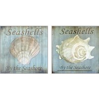 Framed 'Seashells by the Seashore 2 Piece Art Print Set' border=