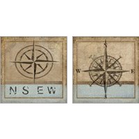 Framed 'Compass Rose 2 Piece Art Print Set' border=