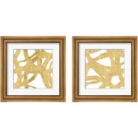 Framed 'Endless Circles Front Gold 2 Piece Framed Art Print Set' border=
